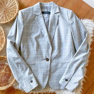 Zara Grey and Navy Plaid Blazer